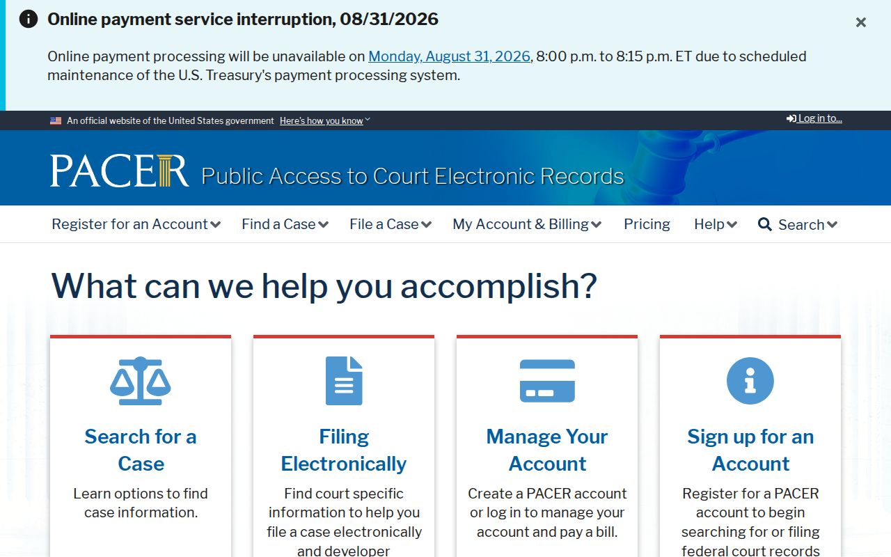 Bellingham court docket PACER federal search source