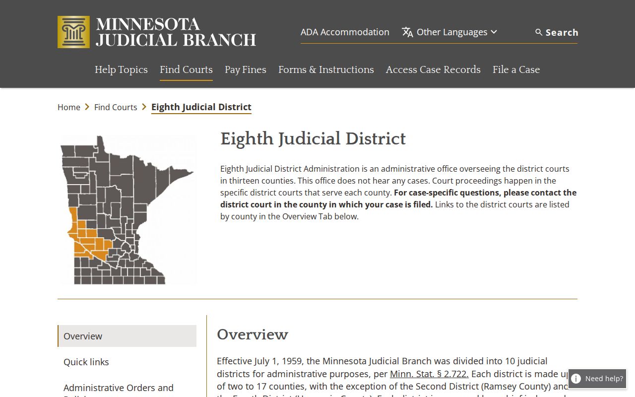 Lac Qui Parle County court docket Eighth Judicial District information