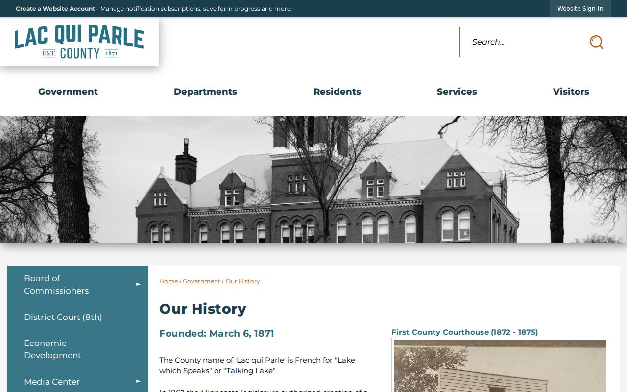 Lac Qui Parle County court docket courthouse history
