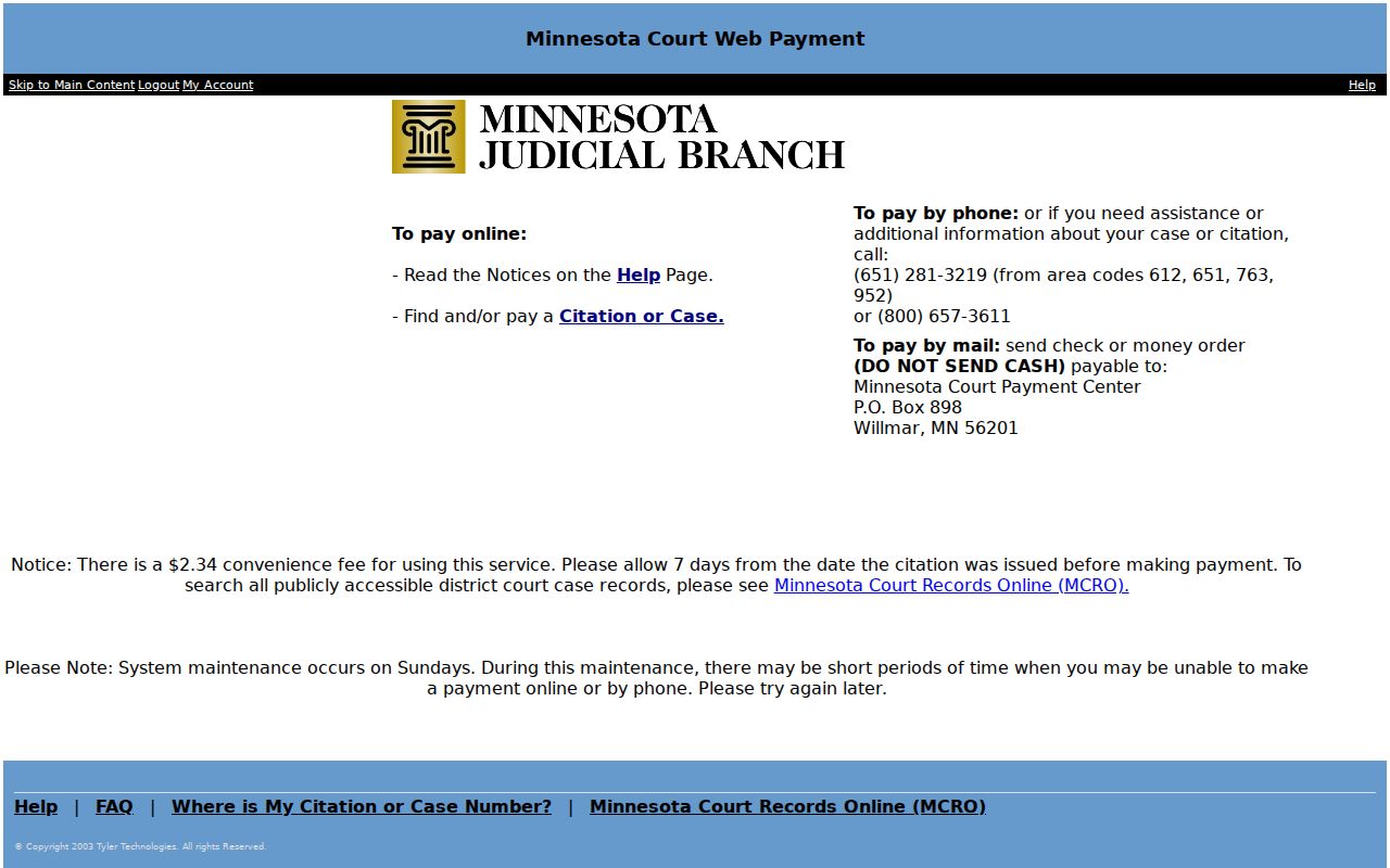 Lac Qui Parle traffic tickets Minnesota WebPay